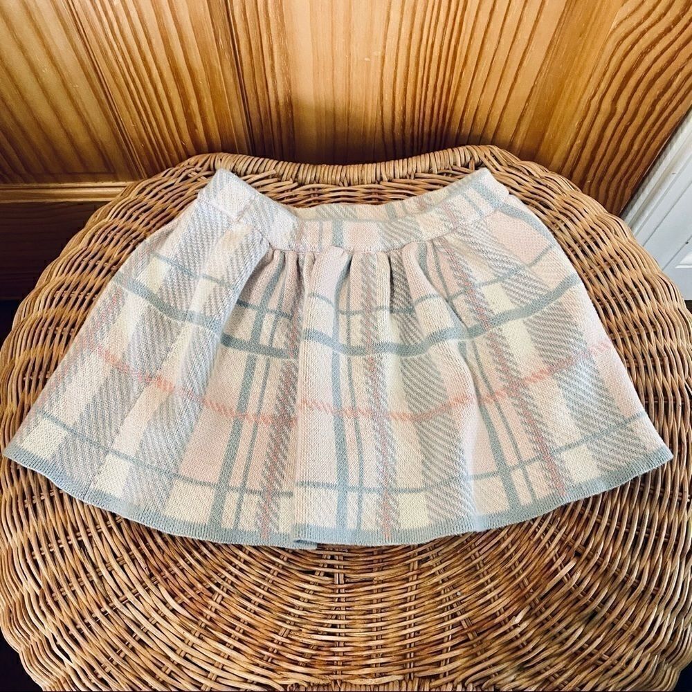 Thick cotton blue pink pleated school girl skirt 6
